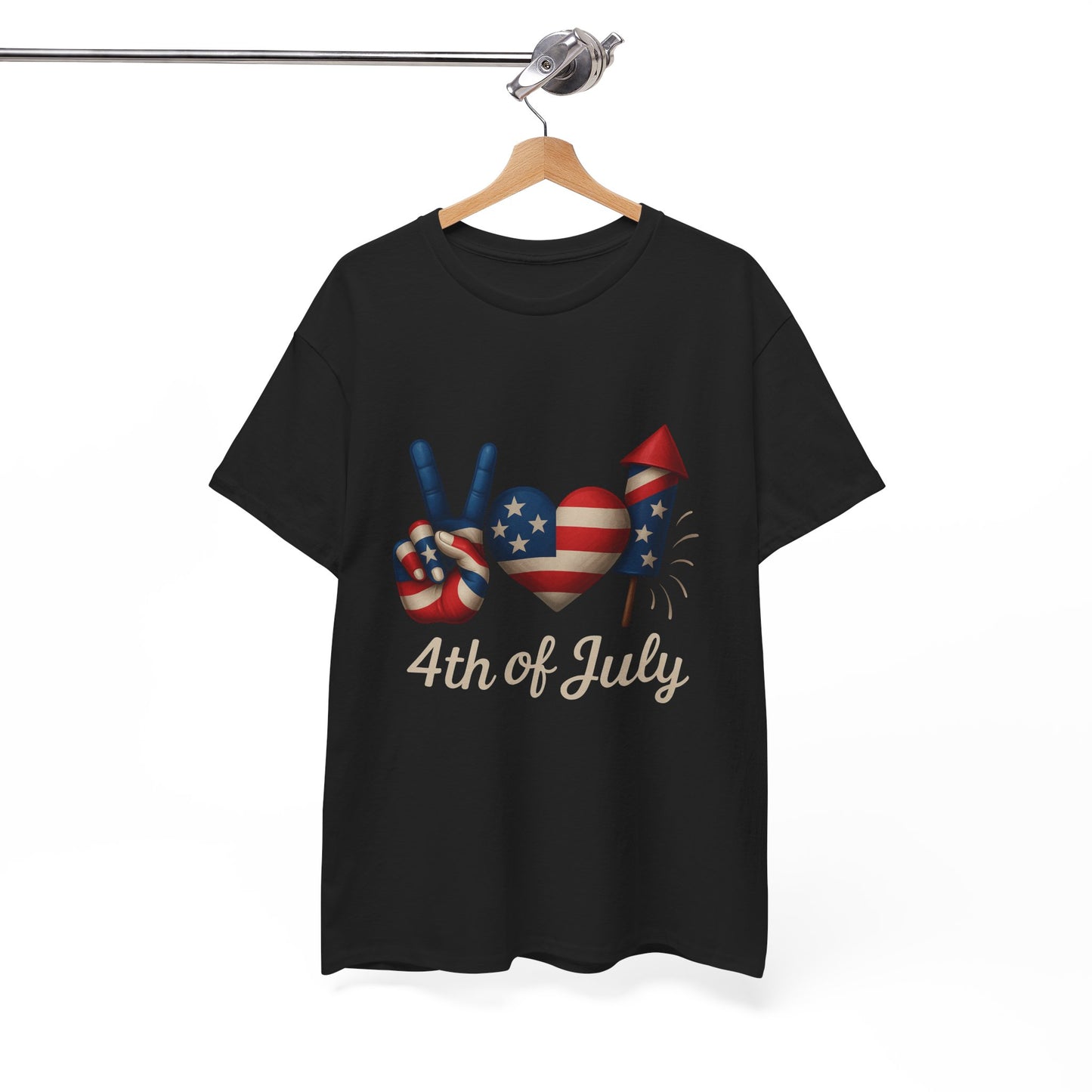 Peace Love Fireworks Tee – Patriotic 4th of July Shirt