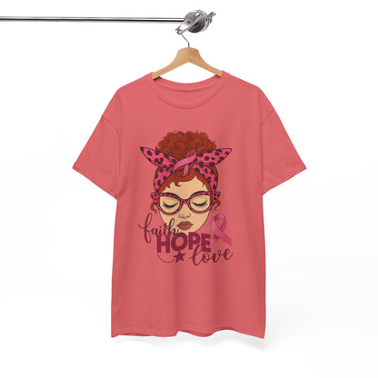 Hope, Faith & Love: Pink Ribbon Awareness Tee