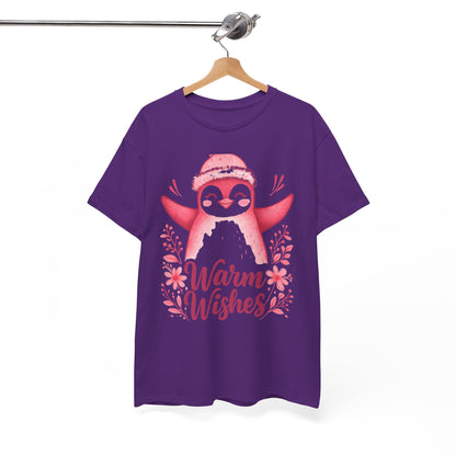 Warm Wishes Pink Penguin Tee - Holiday Tee