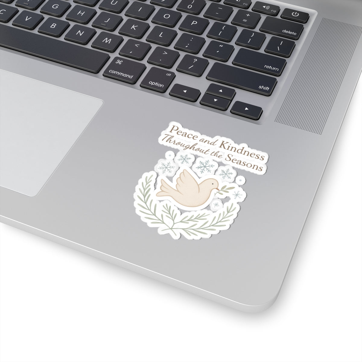 Peace and Kindness Dove Sticker — Kiss-Cut Inspirational Laptop Sticker