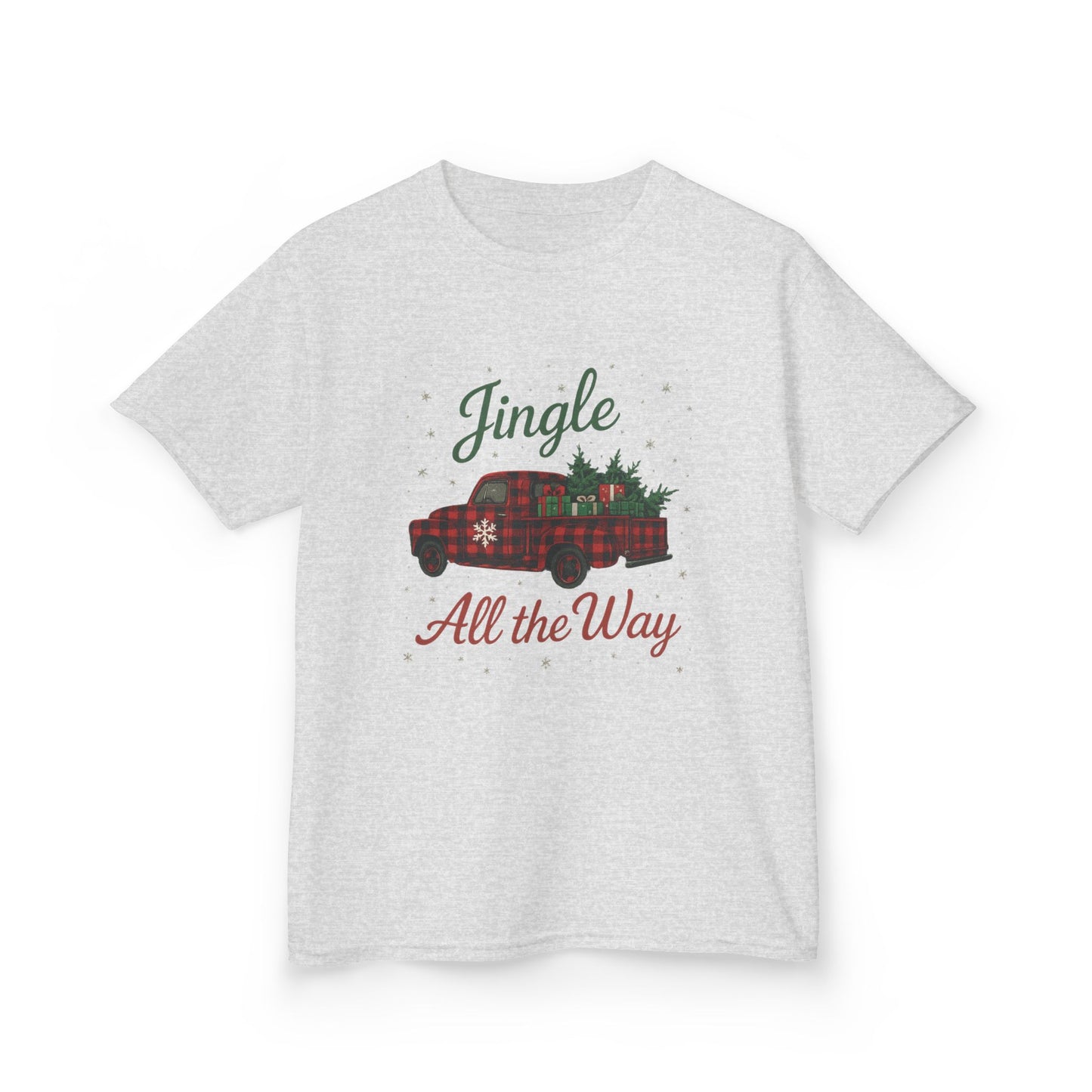 Jingle All The Way Dino Truck Kids Christmas Tee