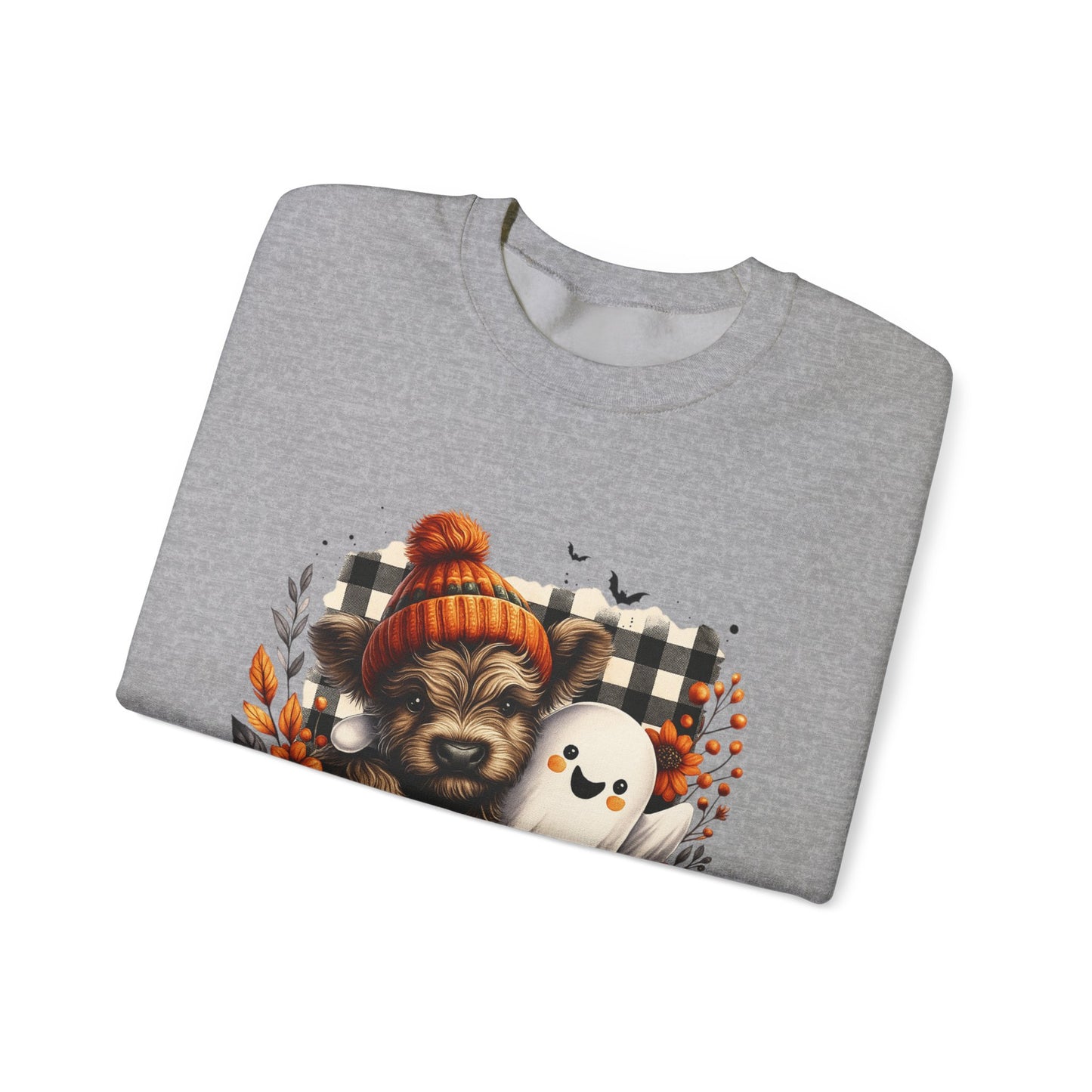 Cute Halloween Dog & Ghost Crewneck Sweatshirt