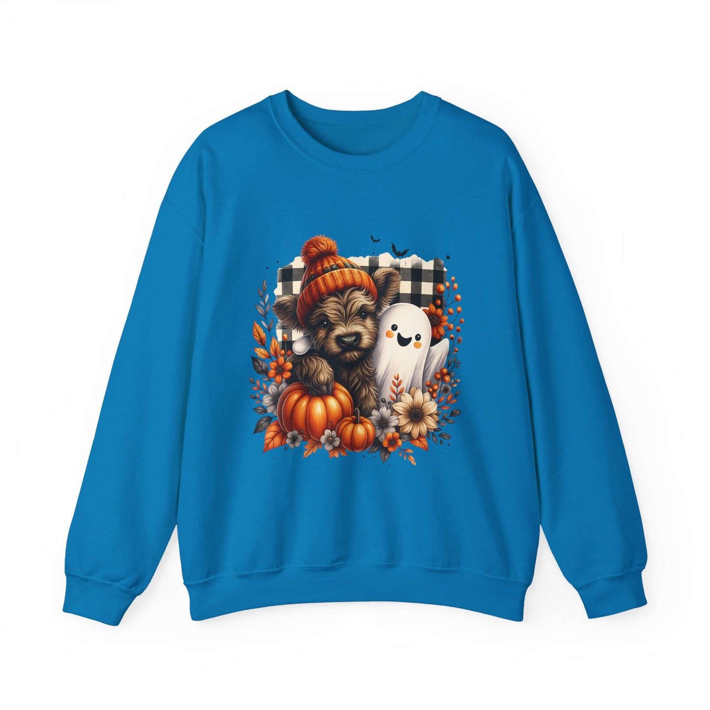 Cute Halloween Dog & Ghost Crewneck Sweatshirt