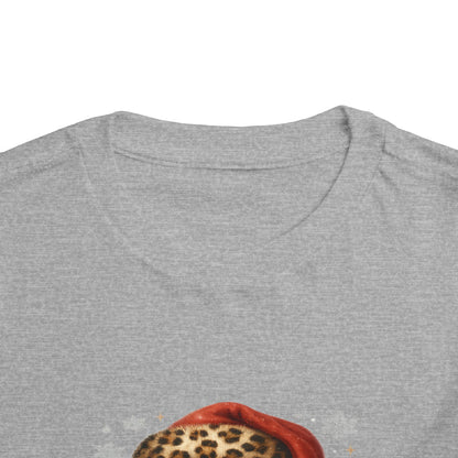 Believe Santa Leopard Print Toddler Christmas Tee
