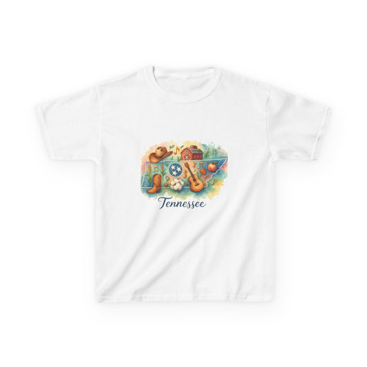 Tennessee Watercolor Dinosaur Christmas Tee