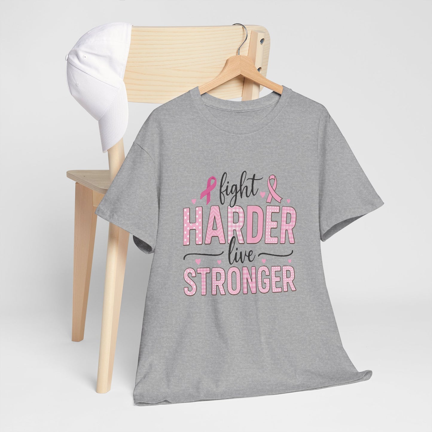 Fight Harder Live Stronger Breast Cancer Tee