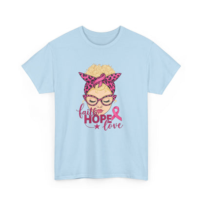 Hope Love Pink Ribbon Tee - Breast Cancer Awareness