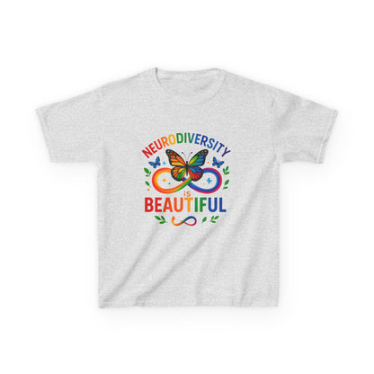 Neurodiversity is Beautiful - Rainbow Dinosaur Kids Tee