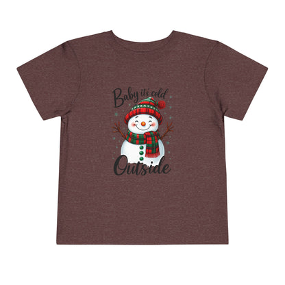 Baby It's Cold Outside Snowman Toddler Christmas Tee