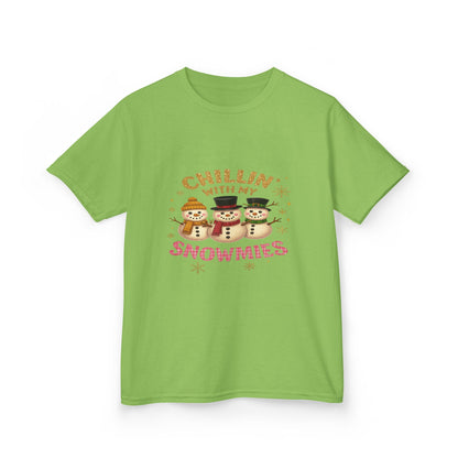 Chillin' with My Snowmies - Holiday Dinosaur Kids Tee