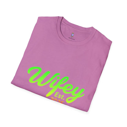 Wifey Est. 2025 T-Shirt, Bridal Shower Gift, Newlywed Apparel, Wedding Favor, Engagement Celebration Tee, Cute Couple Top