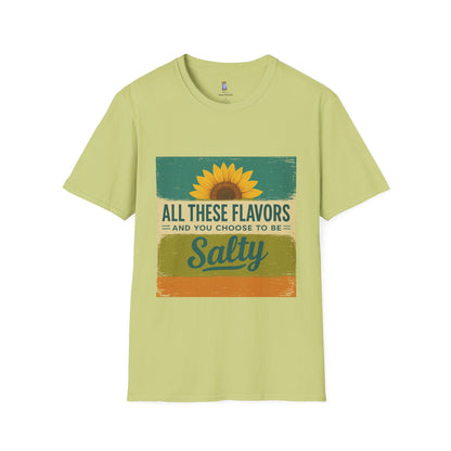 Sunflower Salty T-Shirt: Unisex Softstyle Tee for Sunshine Lovers, Casual Wear, Birthday Gift, Summer Vibes, Relaxed Style