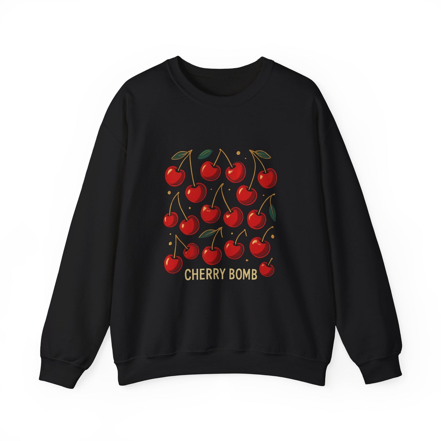 Cherry Bomb Crewneck Sweatshirt — Retro Cherry Graphic Pullover