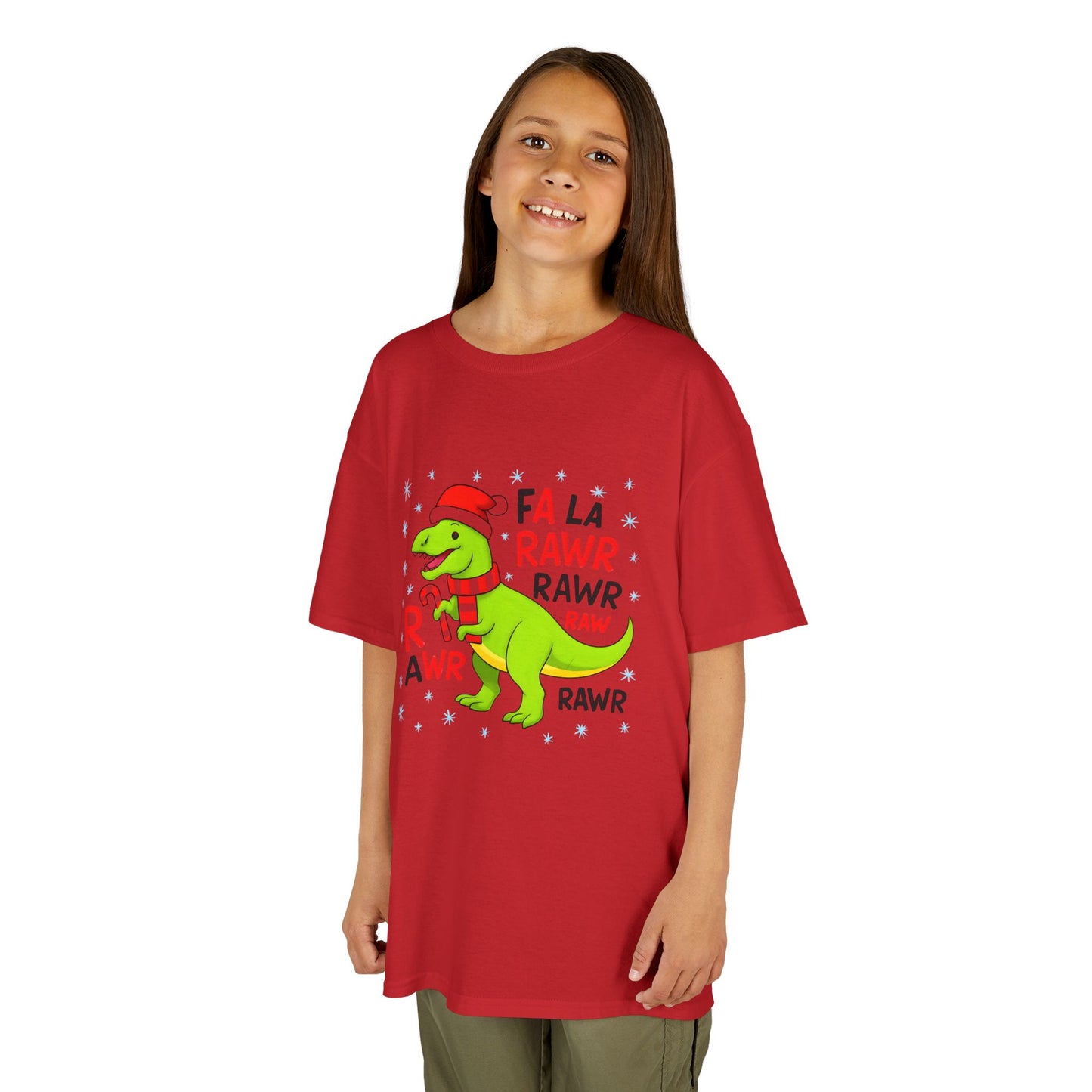 Holiday Dinosaur Kids Tee, Christmas Shirt, Fun Dinosaur T-Shirt, Kids Party Outfit, Cute Graphic Tee, Gift for Kids