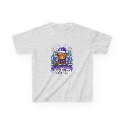 Highland Cow in Purple Truck Christmas Tee