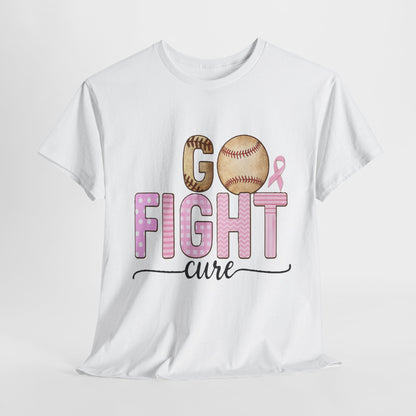 Go Fight Cure Baseball Pink Ribbon Awareness Tee