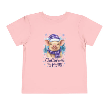 Chillin' Piggy Toddler Christmas Tee