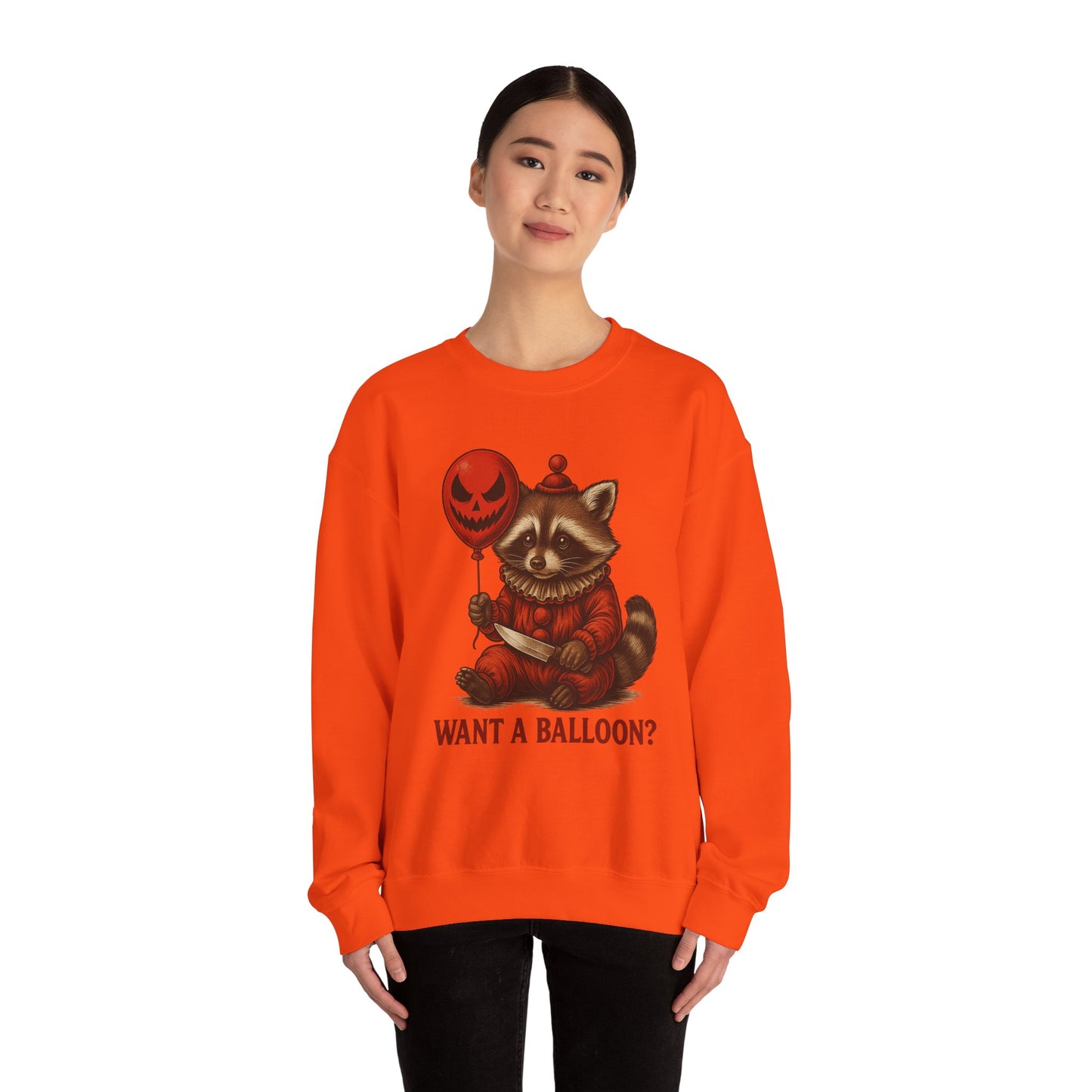 Creepy Clown Raccoon Halloween Sweatshirt