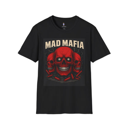 Bold Mad Mafia Graphic Tee, Unisex Softstyle T-Shirt, Streetwear Top, Gift for Him, Fashion Statement Tee, Casual Everyday Wear