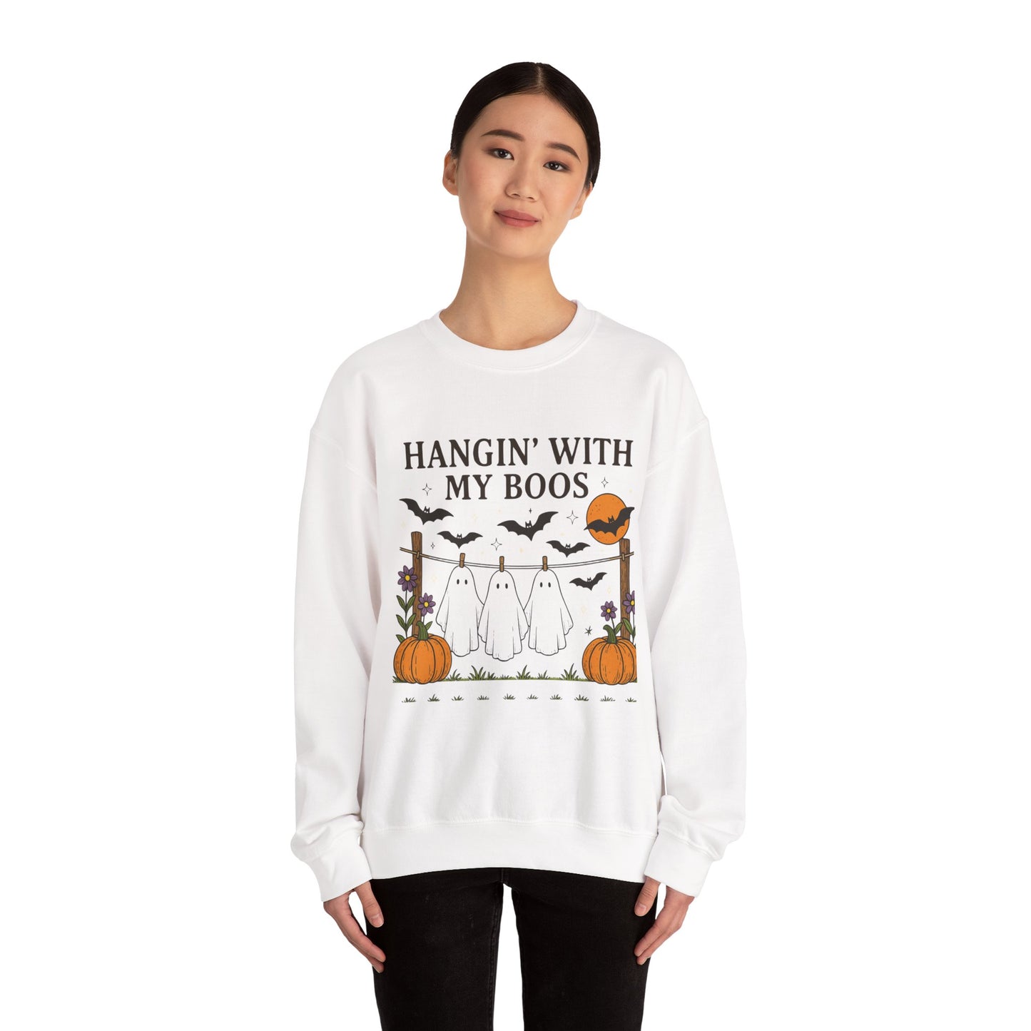 Hangin' With My Boos Halloween Crewneck Sweatshirt