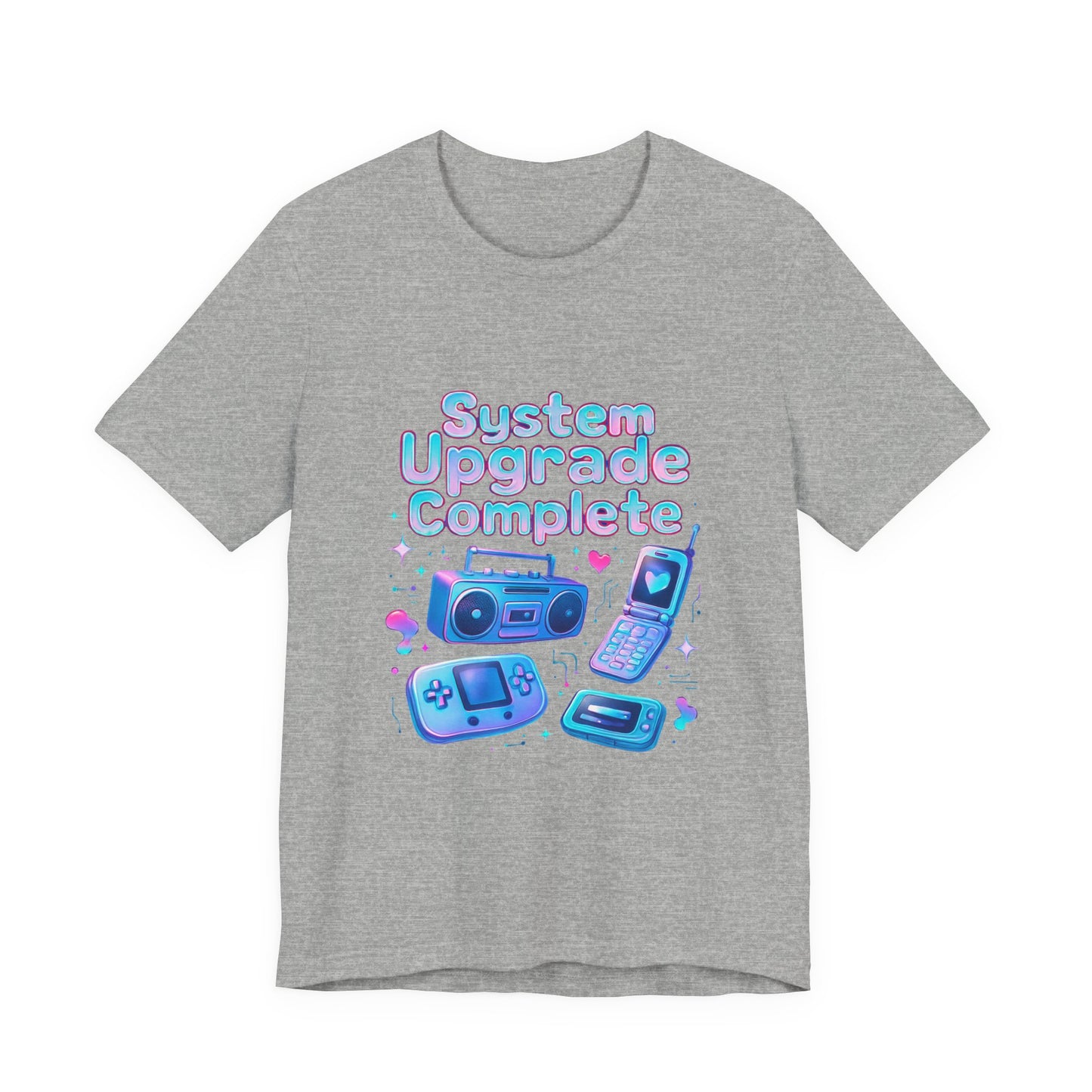 System Upgrade Complete Retro Gaming Tee — Cute Pastel Gameboy & Console Design