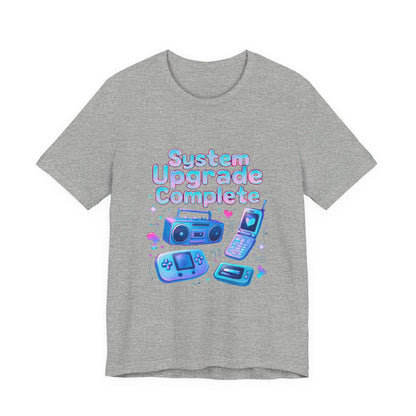 System Upgrade Complete Retro Gaming Tee — Cute Pastel Gameboy & Console Design
