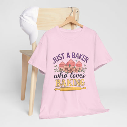 Baking Lover Tee with Cupcake and Rolling Pin Design