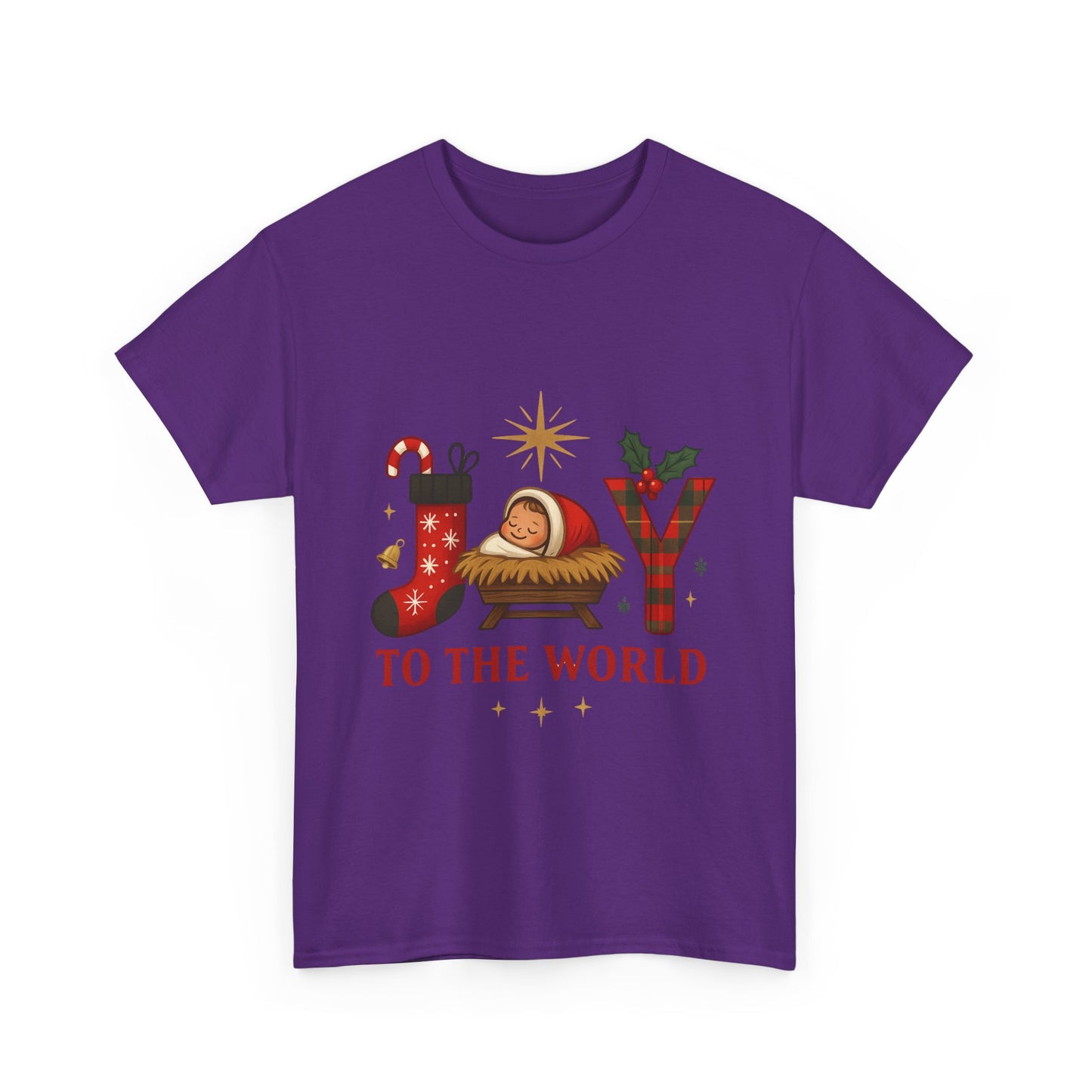 Christmas Joy Unisex Tee with Baby Jesus Illustration