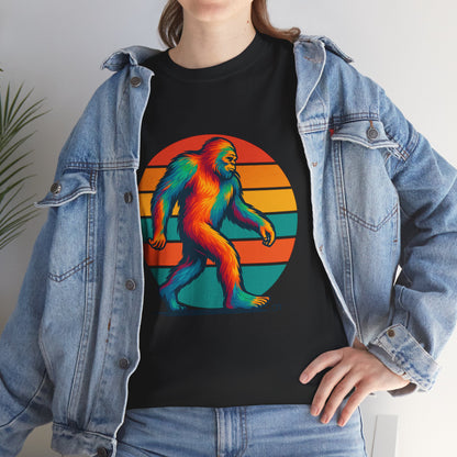 Colorful Bigfoot Unisex T-Shirt, Fun Graphic Tee for Nature Lovers, Perfect for Holidays, Festivals, Camping, Gifts