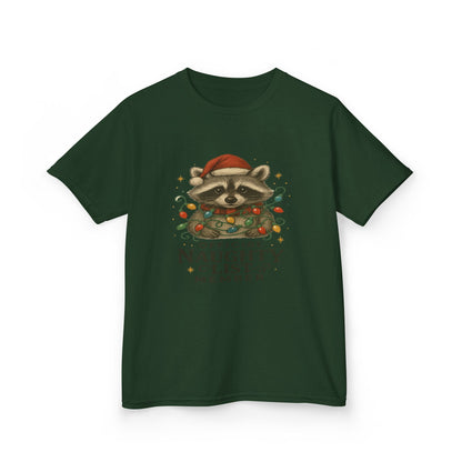 Naughty Raccoon Christmas Tee - Holiday Gift for Kids