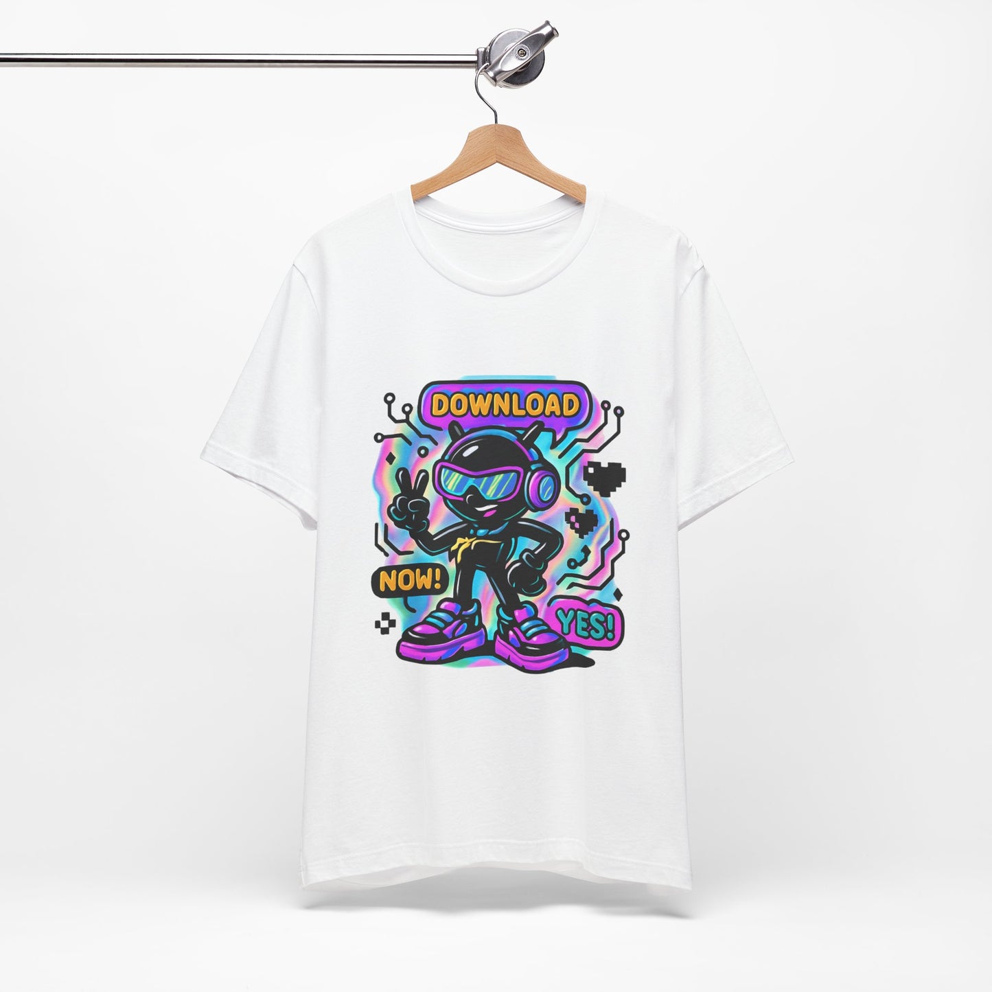 Download Now! Retro Gamer Alien T-Shirt — Neon Vaporwave Gaming Tee