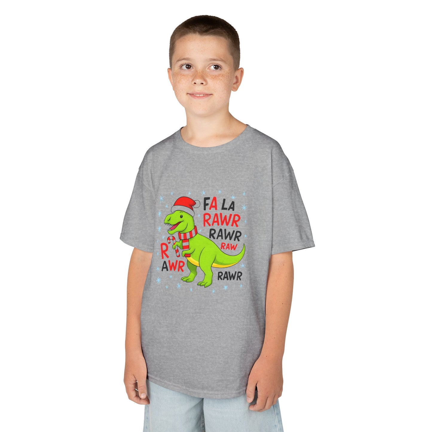 Holiday Dinosaur Kids Tee, Christmas Shirt, Fun Dinosaur T-Shirt, Kids Party Outfit, Cute Graphic Tee, Gift for Kids