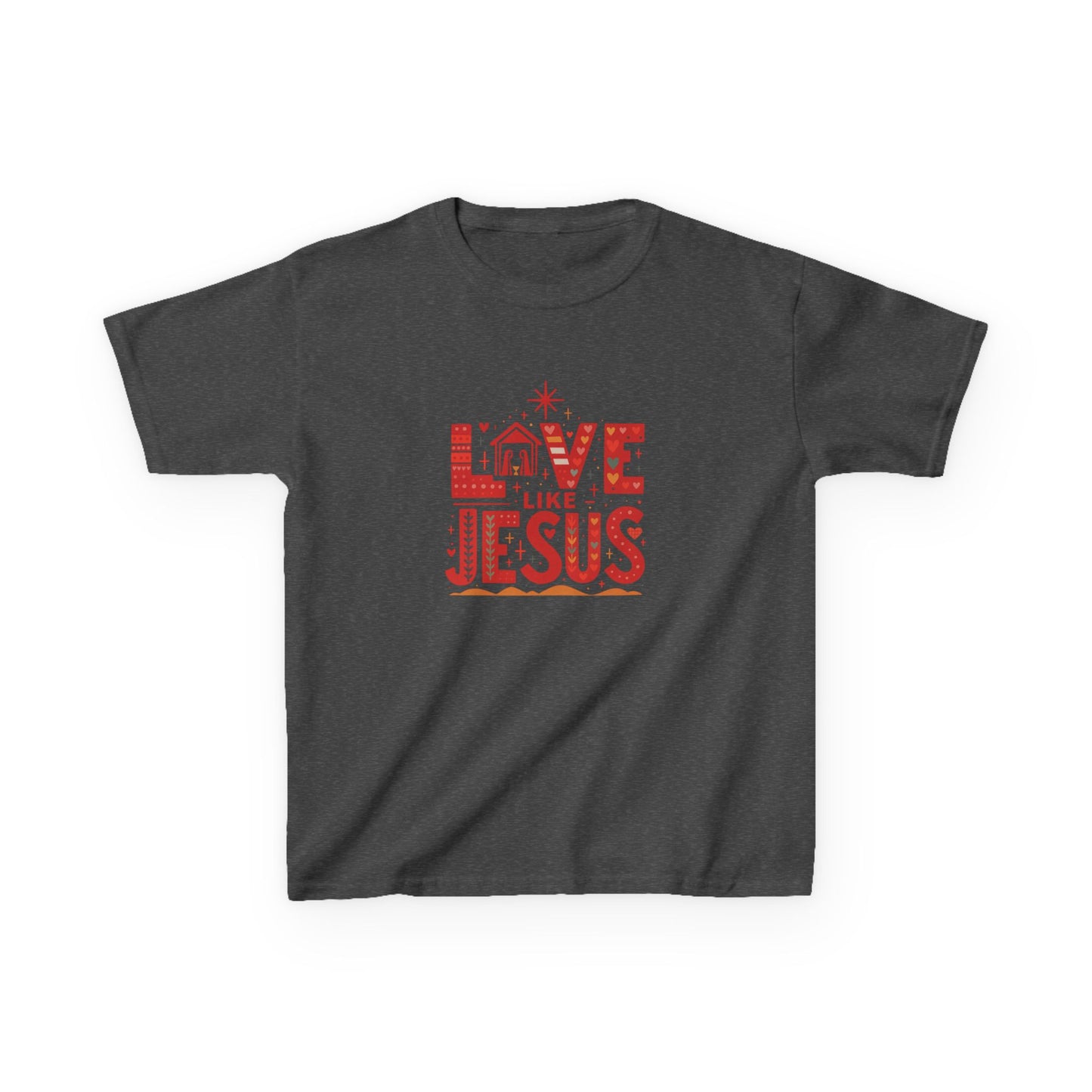 Love Like Jesus Christmas Dinosaur Kids Tee