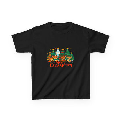 Merry Christmas Reindeer & Dino Trees Kids Tee