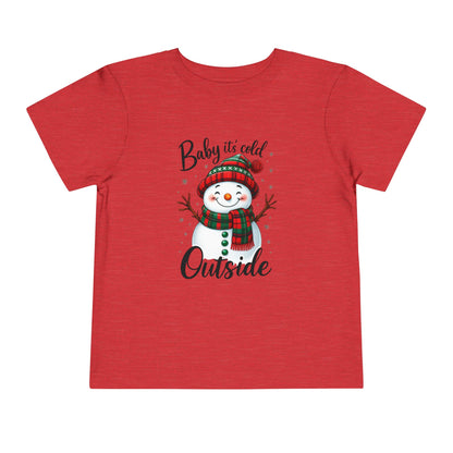 Baby It's Cold Outside Snowman Toddler Christmas Tee