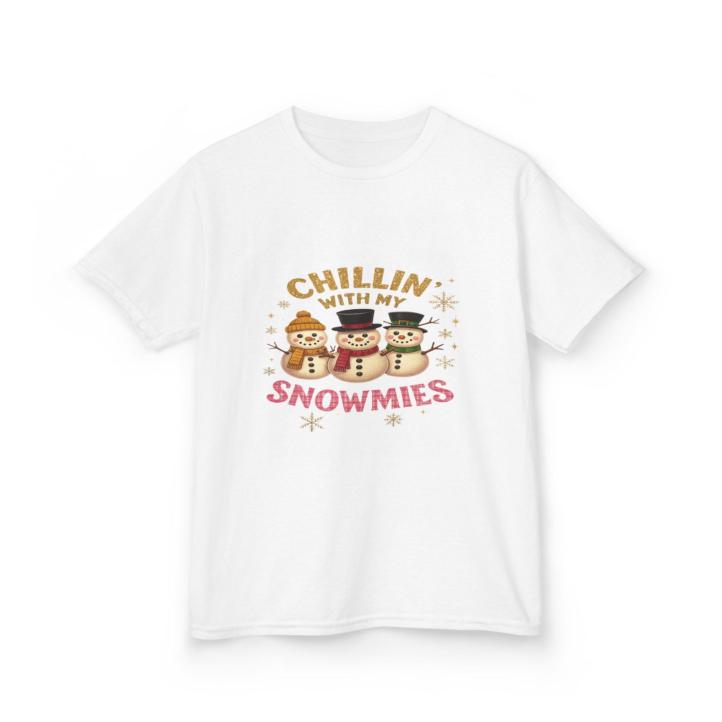Chillin' with My Snowmies - Holiday Dinosaur Kids Tee