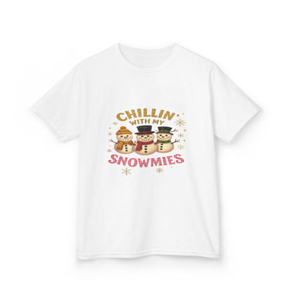 Chillin' with My Snowmies - Holiday Dinosaur Kids Tee