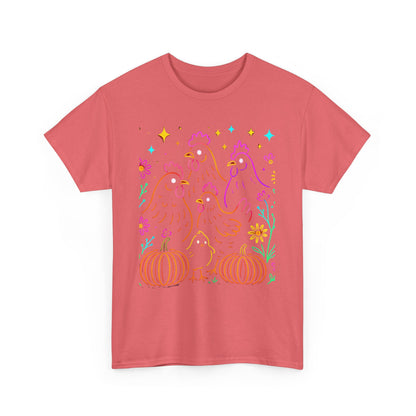 Autumn Glow Chicken Tee – Colorful Farmhouse Pumpkin Shirt