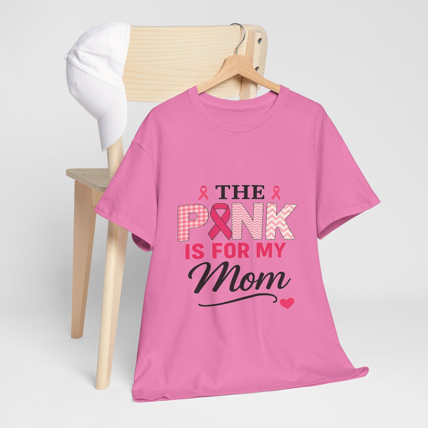 Mom's Strength: Pink Ribbon Breast Cancer Awareness Tee