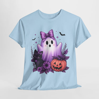 Pastel Halloween Ghost Cat Tee