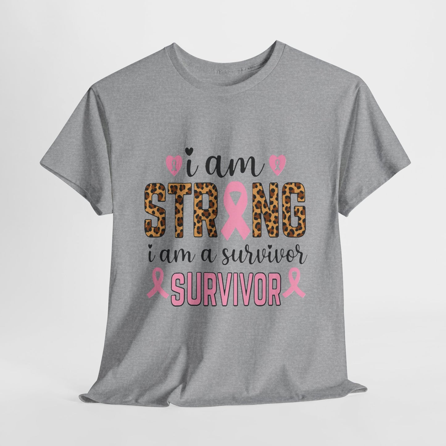 Strong Survivor Leopard Print Breast Cancer Tee