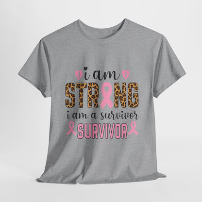 Strong Survivor Leopard Print Breast Cancer Tee