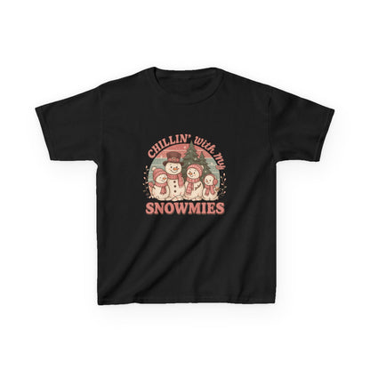 Chillin' with Snowmies! Holiday Dino Kids Tee