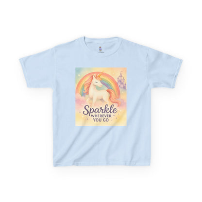 Kids Tee sprinkle where ever you go unicorn in the clouds