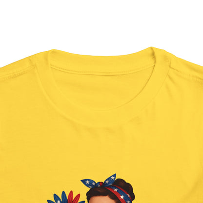 Toddler Tee All American Girl Patriotic Floral Shirt