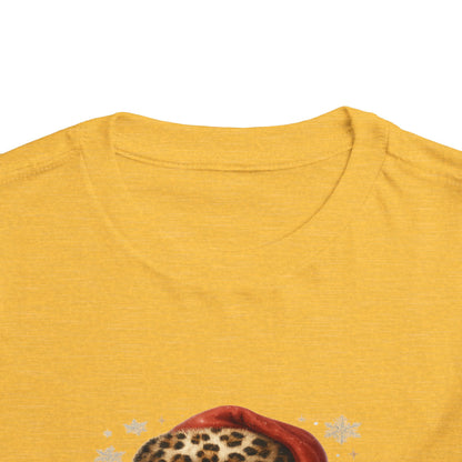 Believe Santa Leopard Print Toddler Christmas Tee