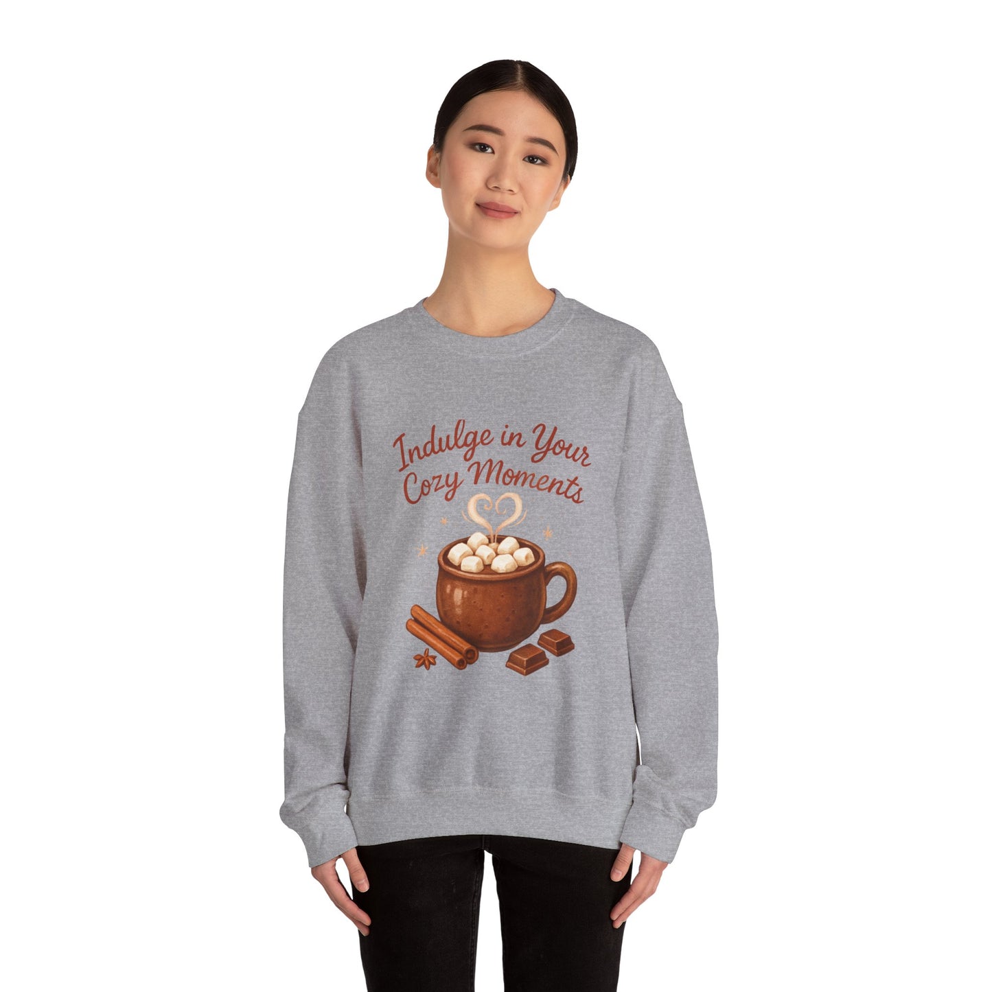 Cozy Hot Cocoa Crewneck Sweatshirt — "Indulge in Your Cozy Moments"