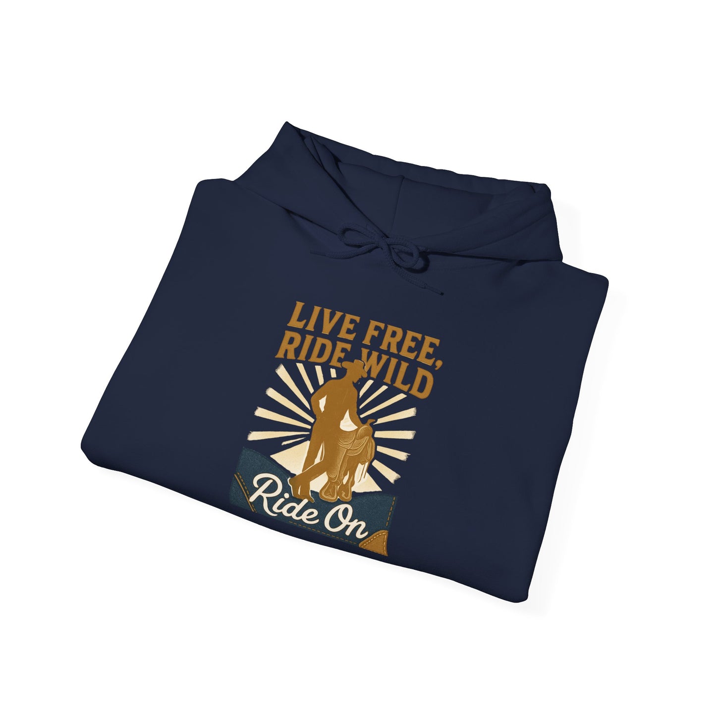 Ride Wild Hoodie — Retro Cowboy "Ride On" Graphic Sweatshirt