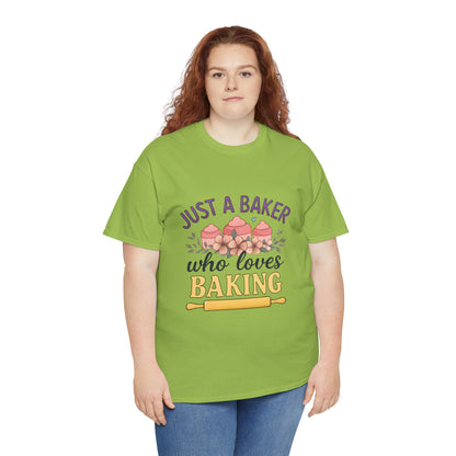 Baking Lover Tee with Cupcake and Rolling Pin Design