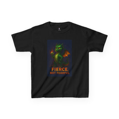 Fierce Kids Tee - Fun Cotton T-Shirt, Dragon Graphic, Gift for Boys & Girls, Halloween Costume, Birthday, Playtime Outfit, Adventure Wear